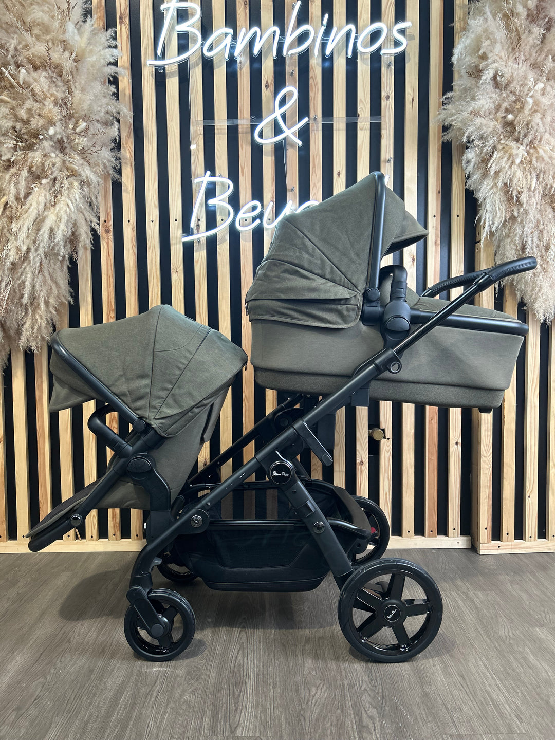 PRE LOVED Silver Cross Wave Twin Travel System - Cedar