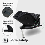 My Babiie MBCS400 Spin R129 Car Seat with Support Leg - Black