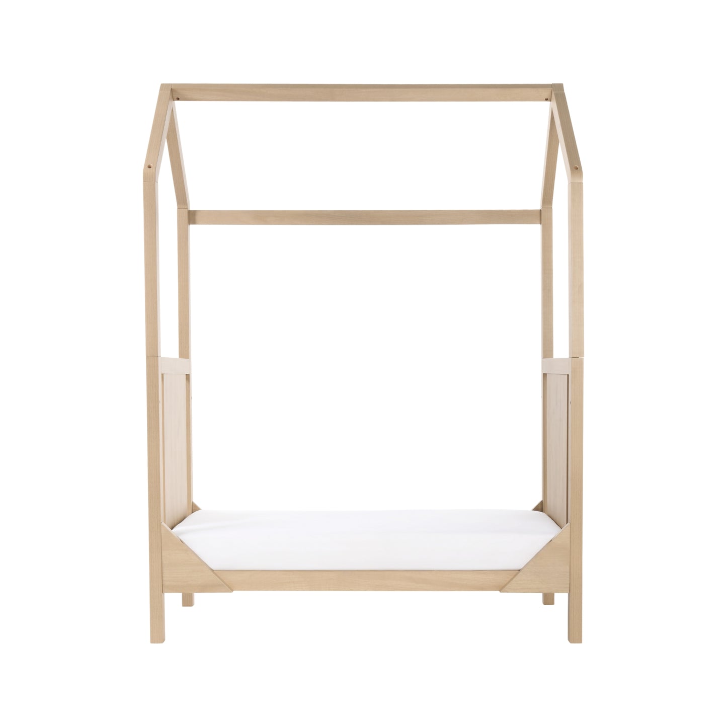 Tutti Bambini Casa 3 in 1 Mini Cot Bed + Roof Accessory Pack + Pocket Spring Mattress - Harvest Oak