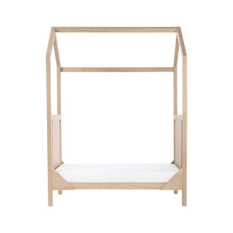 Tutti Bambini Casa 3 in 1 Mini Cot Bed + Roof Accessory Pack + Pocket Spring Mattress - Harvest Oak