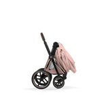 Cybex Priam Style Luxury Travel System Bundle Inc Foldable Carrycot - Peach Pink/Matt Black