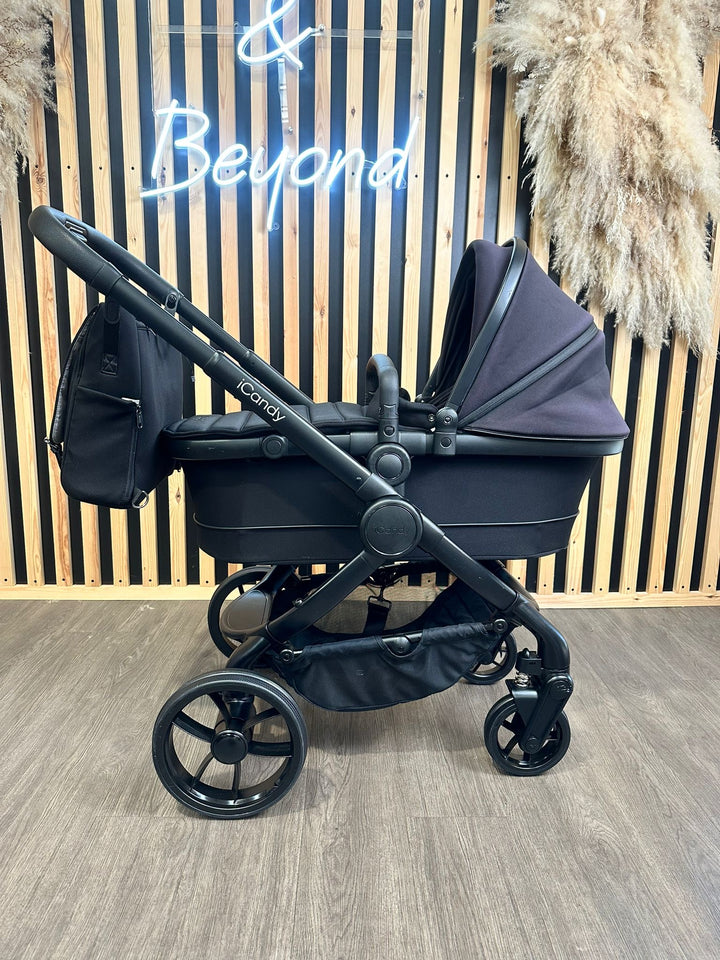PRE LOVED iCandy Peach 7 Pram & Pushchair Including Accessories - Jet Black