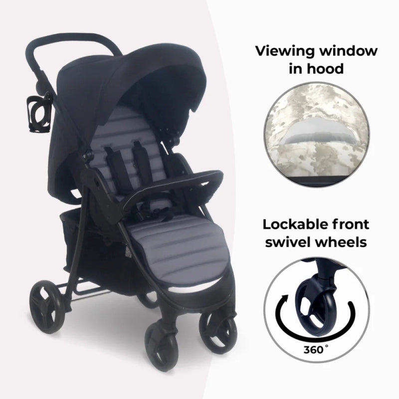 My Babiie MB30 Plus Pushchair - Black/Grey