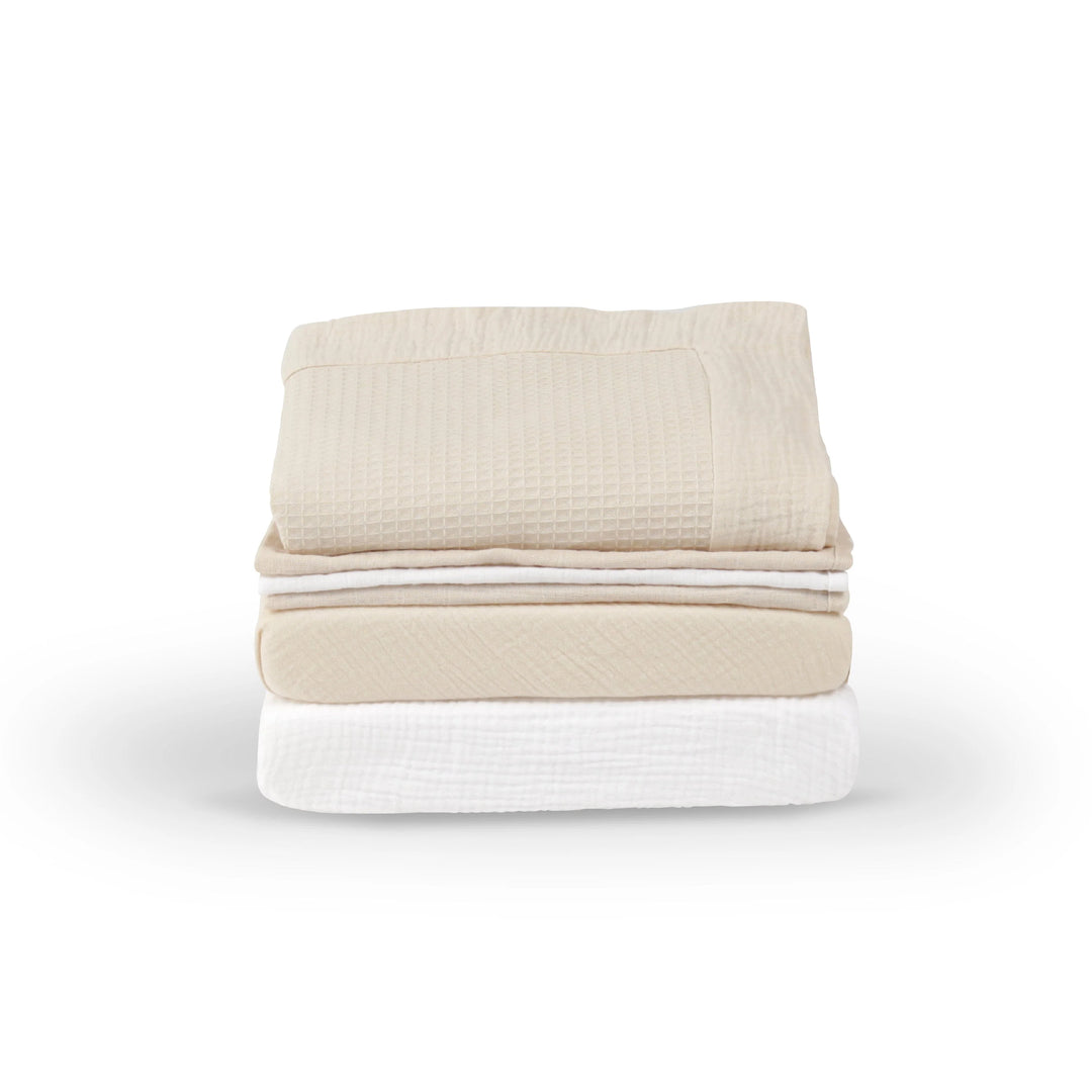 CuddleCo Universal Crib/Co-Sleeper Bedding Set - Cashmere Waffle