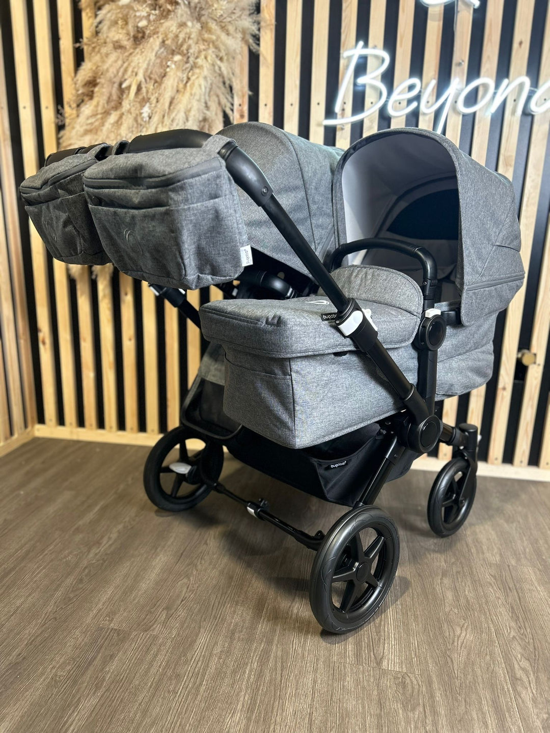 PRE LOVED Bugaboo Donkey 5 Duo - Black/Grey Melange + Accessories