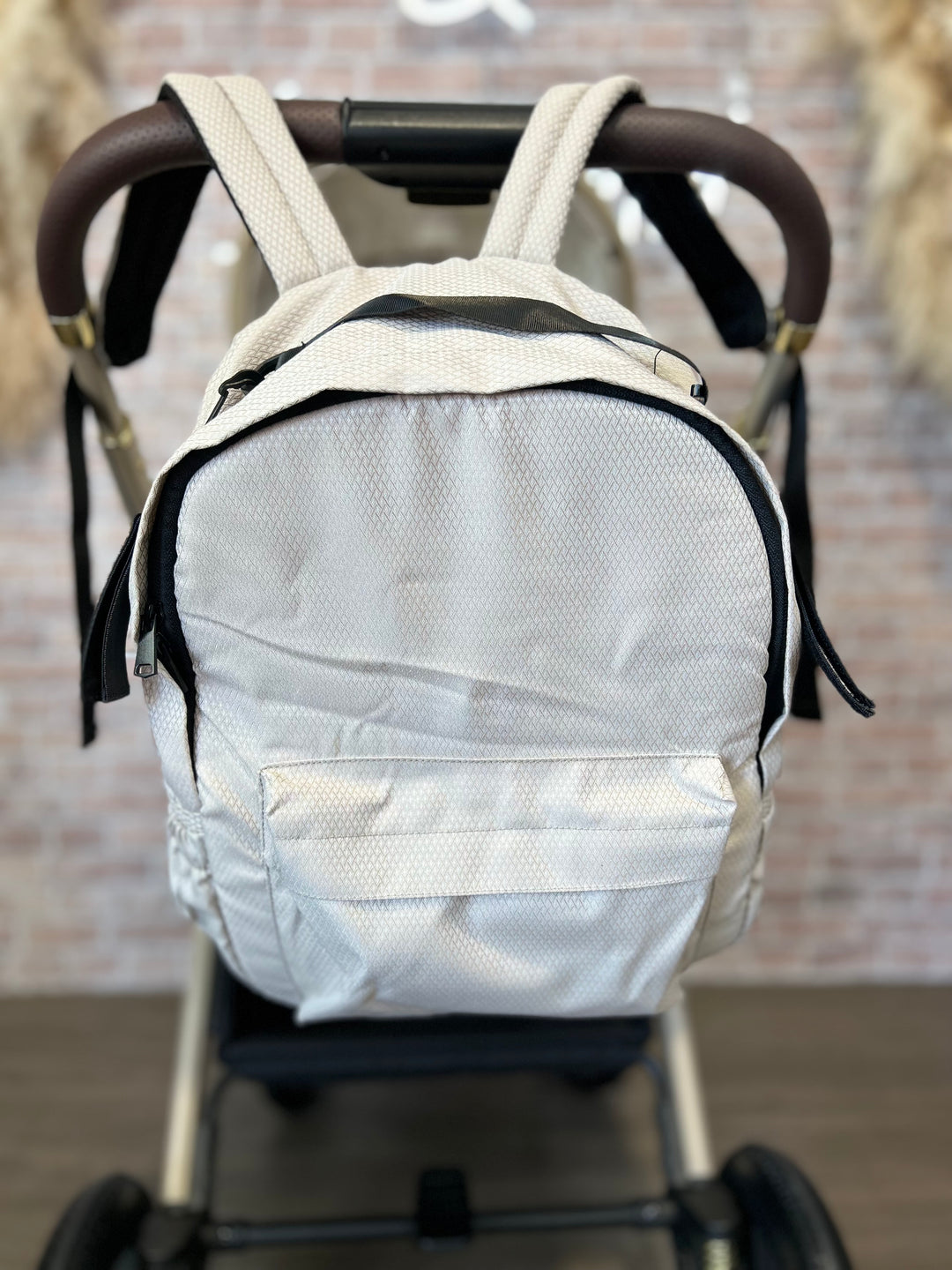 EX DISPLAY Babymore Kai Travel System Pecan with Base - Sandstone