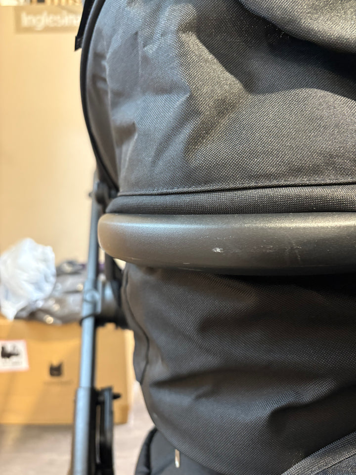 PRE LOVED My Babiie MB33 Twin Pushchair with Infant Carrier - Black Leopard