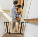 Safety 1st Simply Close Wood & Metal Pressure Fit Stair Gate - Natural
