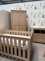EX DISPLAY CuddleCo Burford 3 Piece Nursery Furniture Set - Oak (COLLECTION OR LOCAL DELIVERY ONLY)