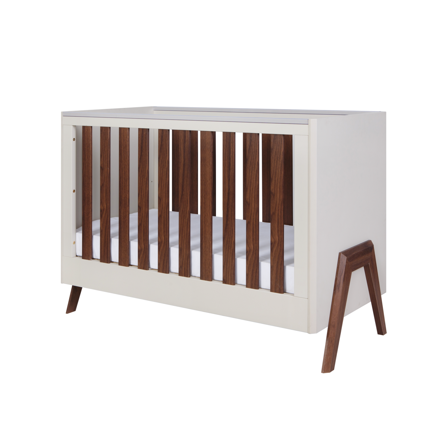 Tutti Bambini Fuori Mini 2 Piece Nursery Furniture Set – Warm Walnut/White Sand COLLECTION OR LOCAL DELIVERY ONLY