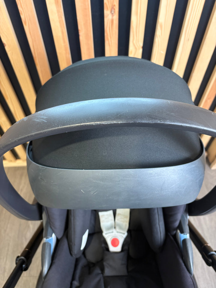 PRE LOVED Cybex Priam Pushchair inc. Cloud T Car Seat - Sepia Black on Rose Gold