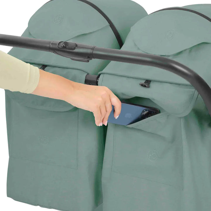 Ickle Bubba Aries Double Prime Autofold Stroller Bundle - Sage Green