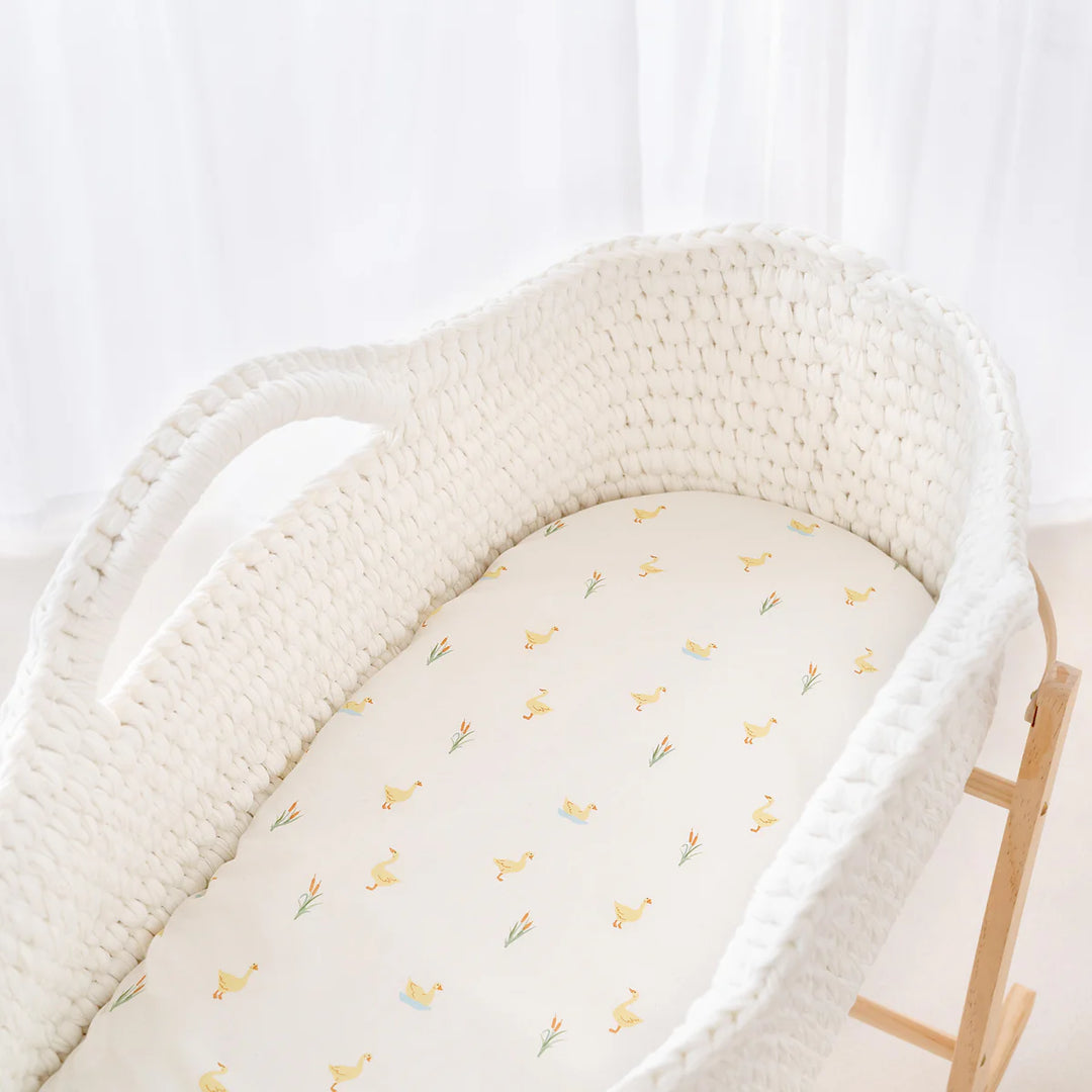Clair De Lune 2 Pack Fitted Little Duckling Moses Basket Sheets - 74 x 30 cm