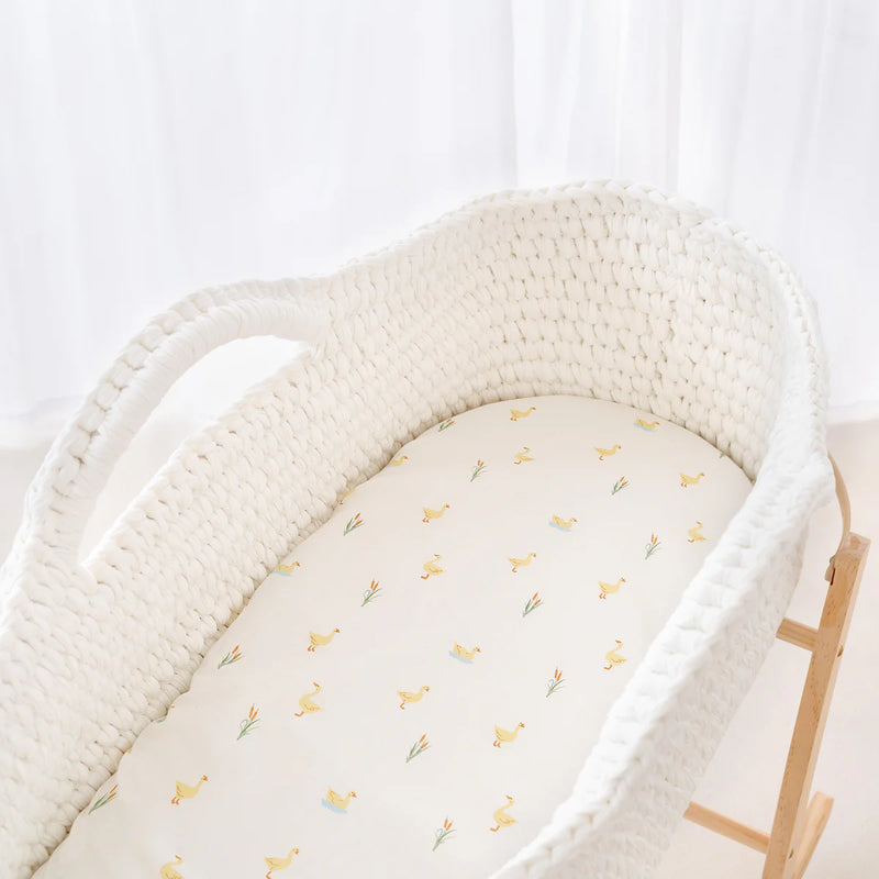 Clair De Lune 2 Pack Fitted Little Duckling Moses Basket Sheets - 74 x 30 cm