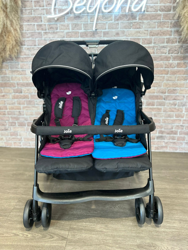 PRE LOVED Joie Aire Twin Double Stroller - Rosy/Sea