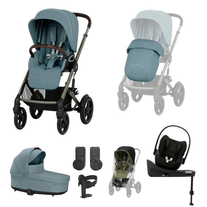 Cybex Talos S Lux 10-Piece Cloud G Travel System Bundle - Stormy Blue