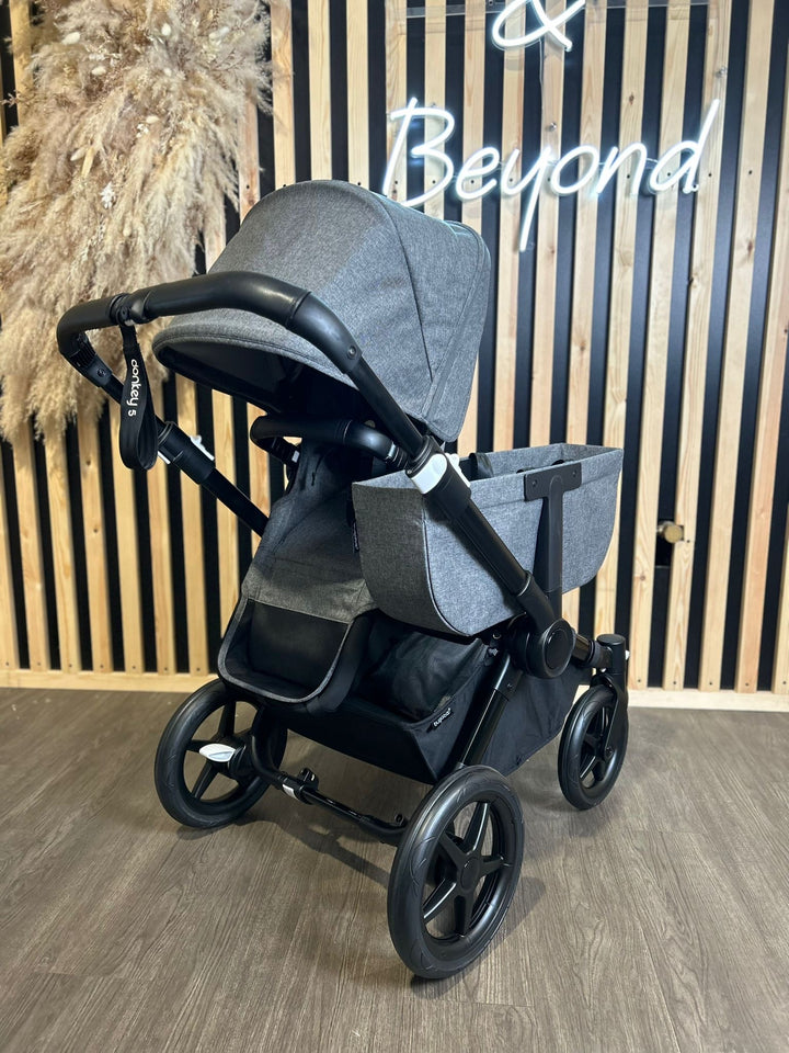 PRE LOVED Bugaboo Donkey 5 Duo - Black/Grey Melange + Accessories