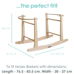 Clair De Lune Standard Rocking Moses Basket Stand - Natural