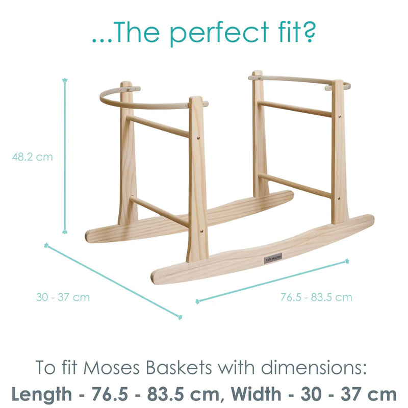 Clair De Lune Standard Rocking Moses Basket Stand - Natural