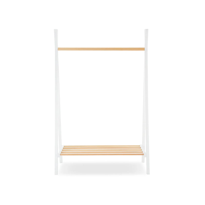 CuddleCo Nola Clothes Rail - White & Natural