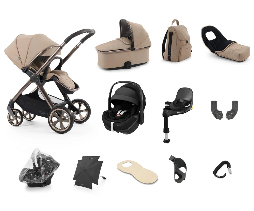 Oyster4 Travel System Bundle Inc Maxi-Cosi Pebble 360 Pro2 Car Seat - Fawn