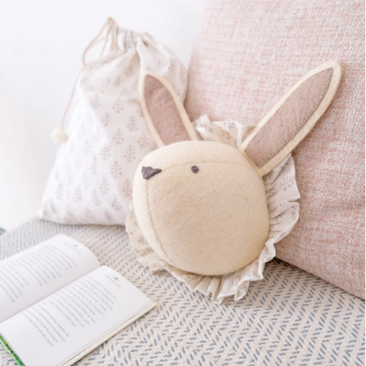 Fiona Walker Baby Rabbit with Vintage Ruff Head Mini - Cream