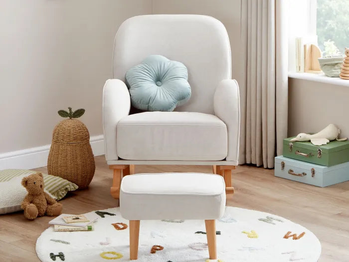 Babymore Freya Nursing Chair with Stool - Cream