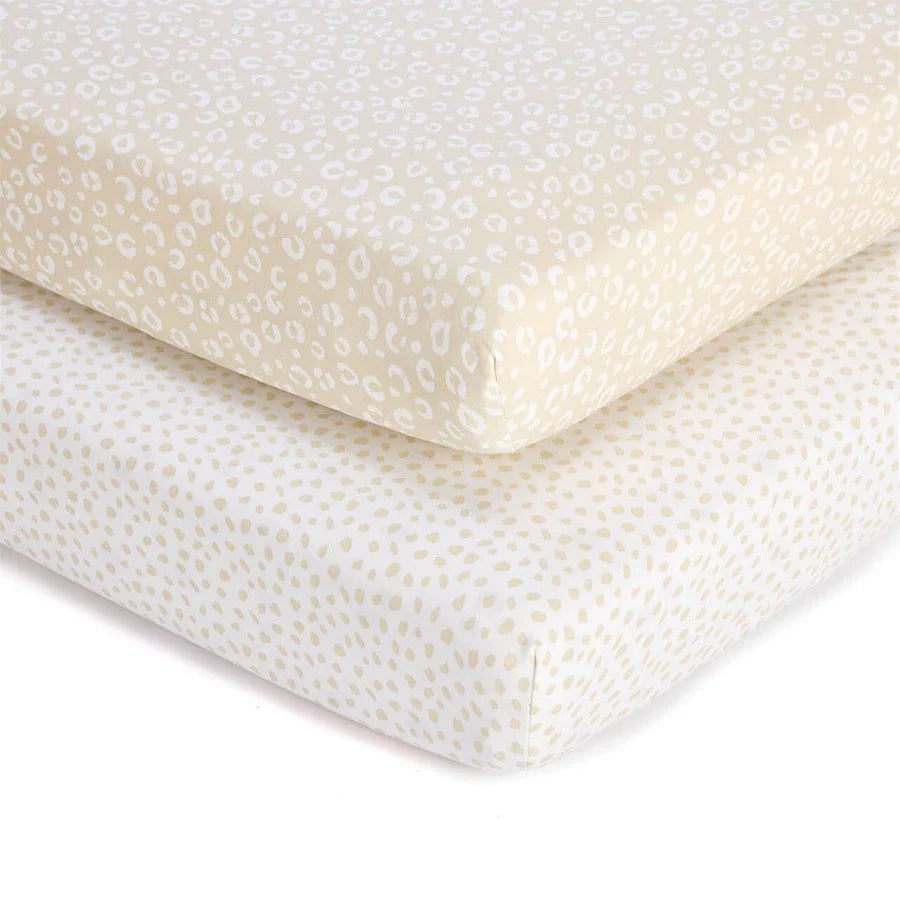 Tutti Bambini Bedside Crib 2 Pack Fitted Sheets - Love Cats