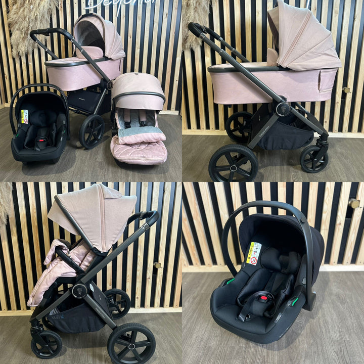 PRE LOVED Venicci Tinum Upline 3in1 Travel System Including Cosmo Car Seat - Misty Rose