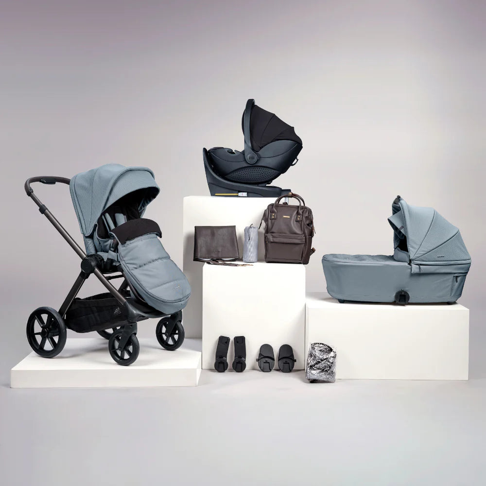 Bababing Raffi MKII 12pc 4in1 Inc 360 Car Seat + Isofix Base Travel System Bundle - Duck Egg
