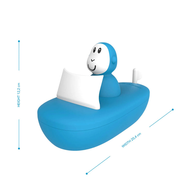 Matchstick Monkey Bathtime Boat Set - Blue