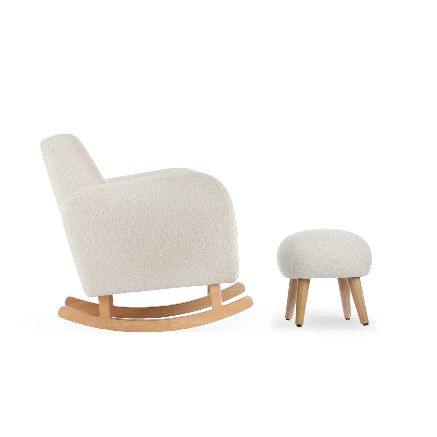CuddleCo Etta Nursing Chair & Foot stool - Boucle Off White