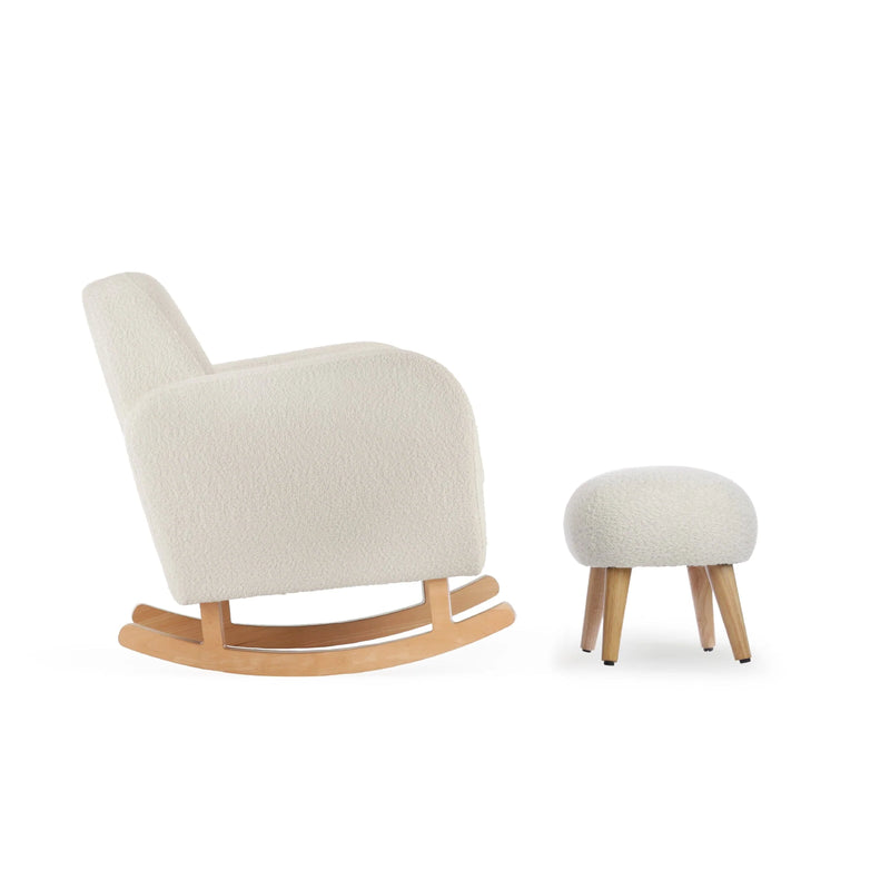CuddleCo Etta Nursing Chair & Foot stool - Boucle Off White