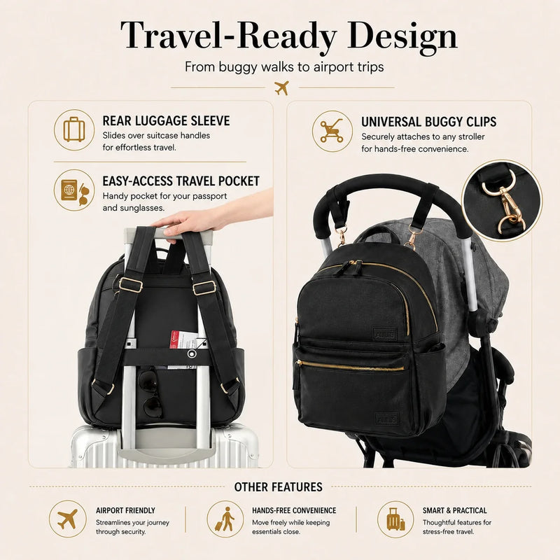 Kiin Allis Baby Lux Changing Backpack - Black