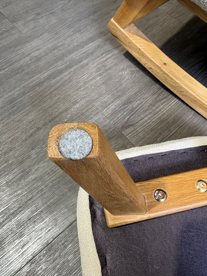 EX DISPLAY Claire de Lune Bouclé Rocking Chair & Footstool