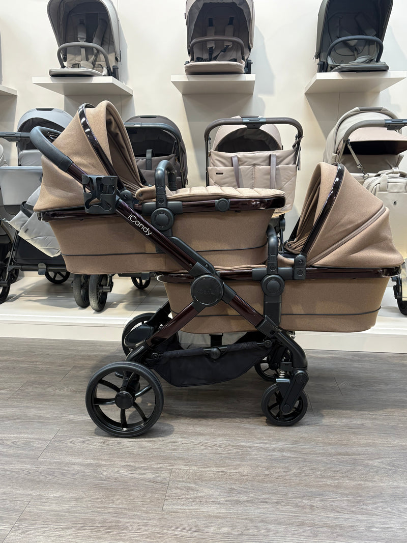 PRE LOVED iCandy Peach 7 Twin Pushchair Bundle - Coco