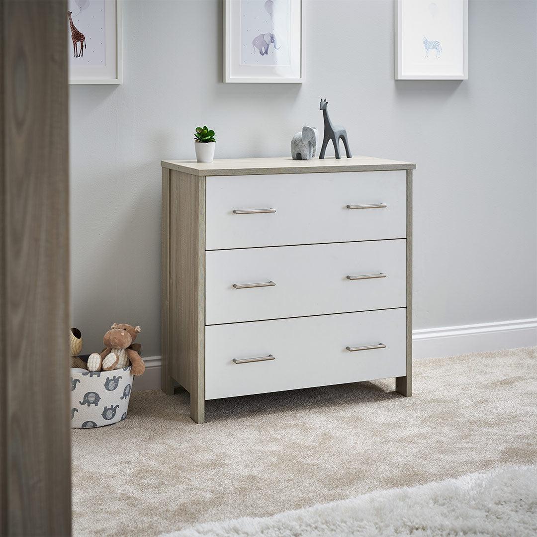 Obaby Nika 3 Piece Room Set - Grey Wash + White