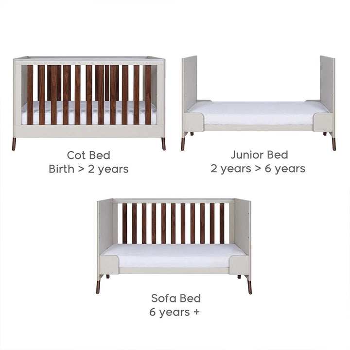 Tutti Bambini Fuori 3 Piece Room Set - Warm Walnut/White Sand