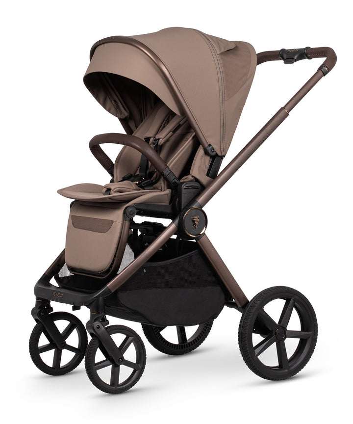 Venicci Upline3 Travel System Inc Tiago Car Seat & 360 Base 16 Piece Ultimate Bundle - Sand