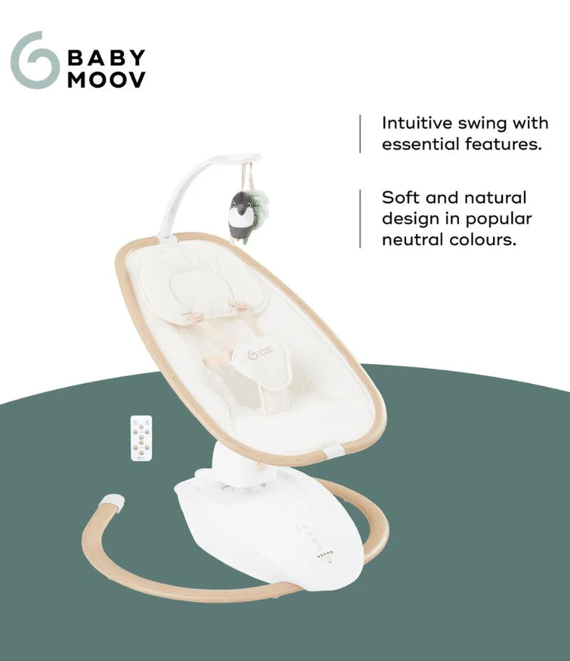Babymoov Swoon Hoop Multi motion Baby Swing with Audio - Natural/Ecru