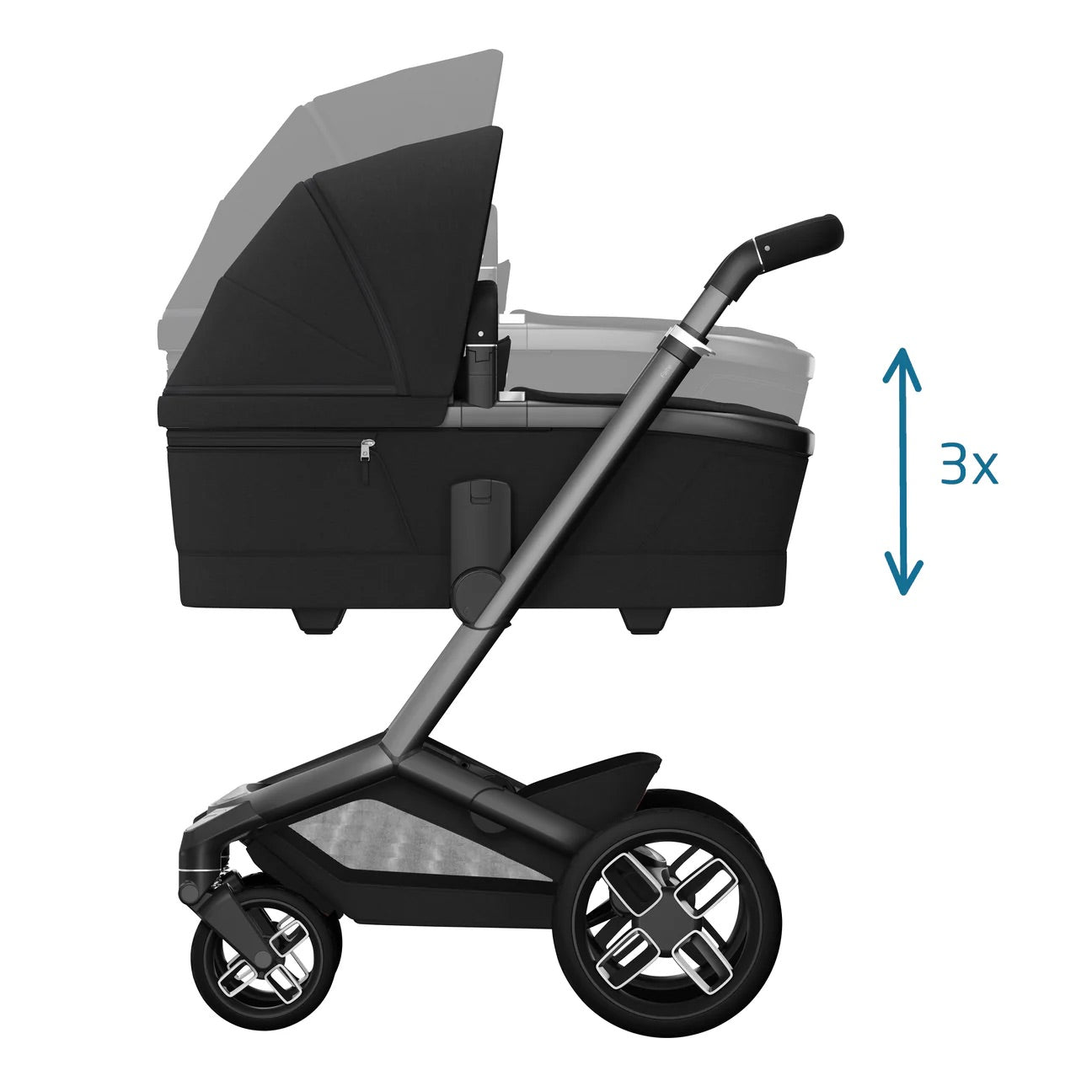 Maxi-Cosi Fame Pushchair & Carrycot - Twillic Black