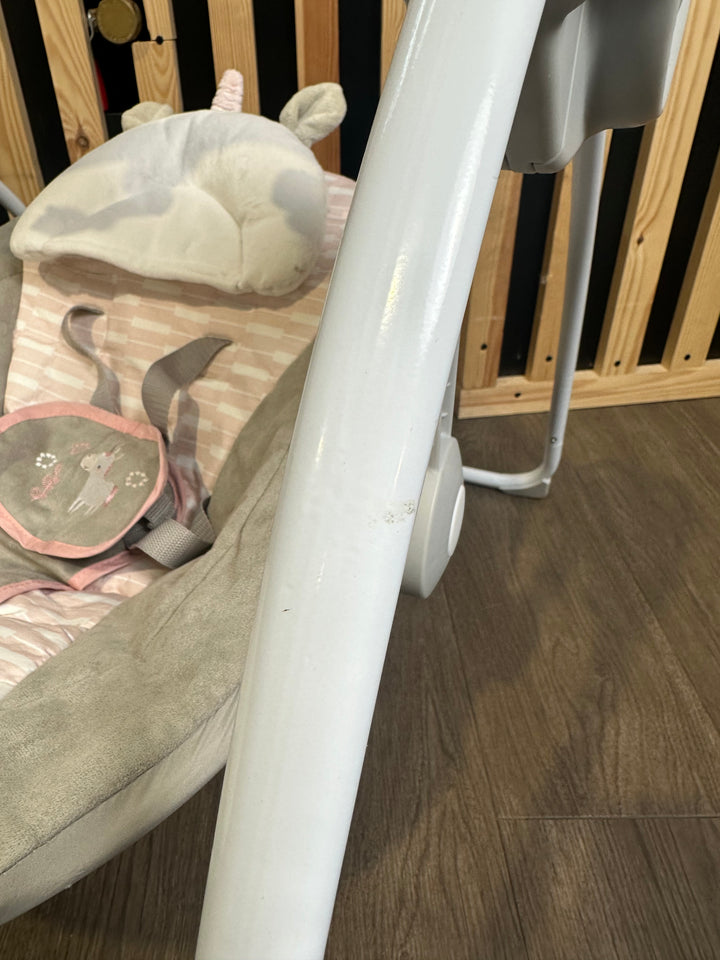 PRE LOVED Ingenuity Portable Baby Swing - Flora the Unicorn