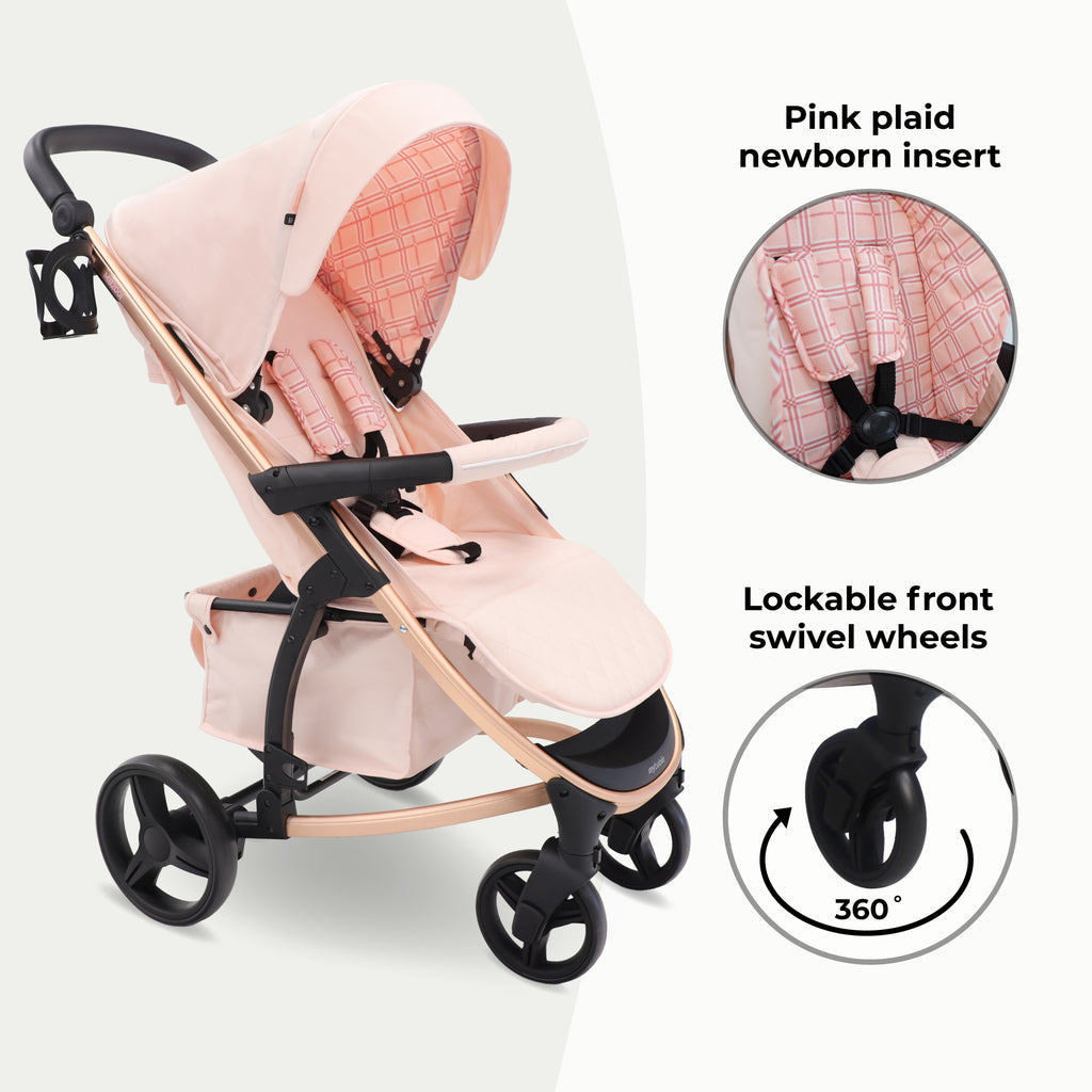 My Babiie MB200i 3-in-1 iSize Travel System - Pink Plaid