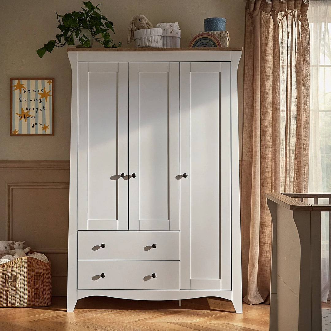 CuddleCo Clara Luxe 3 Piece Furniture Set - White & Ash