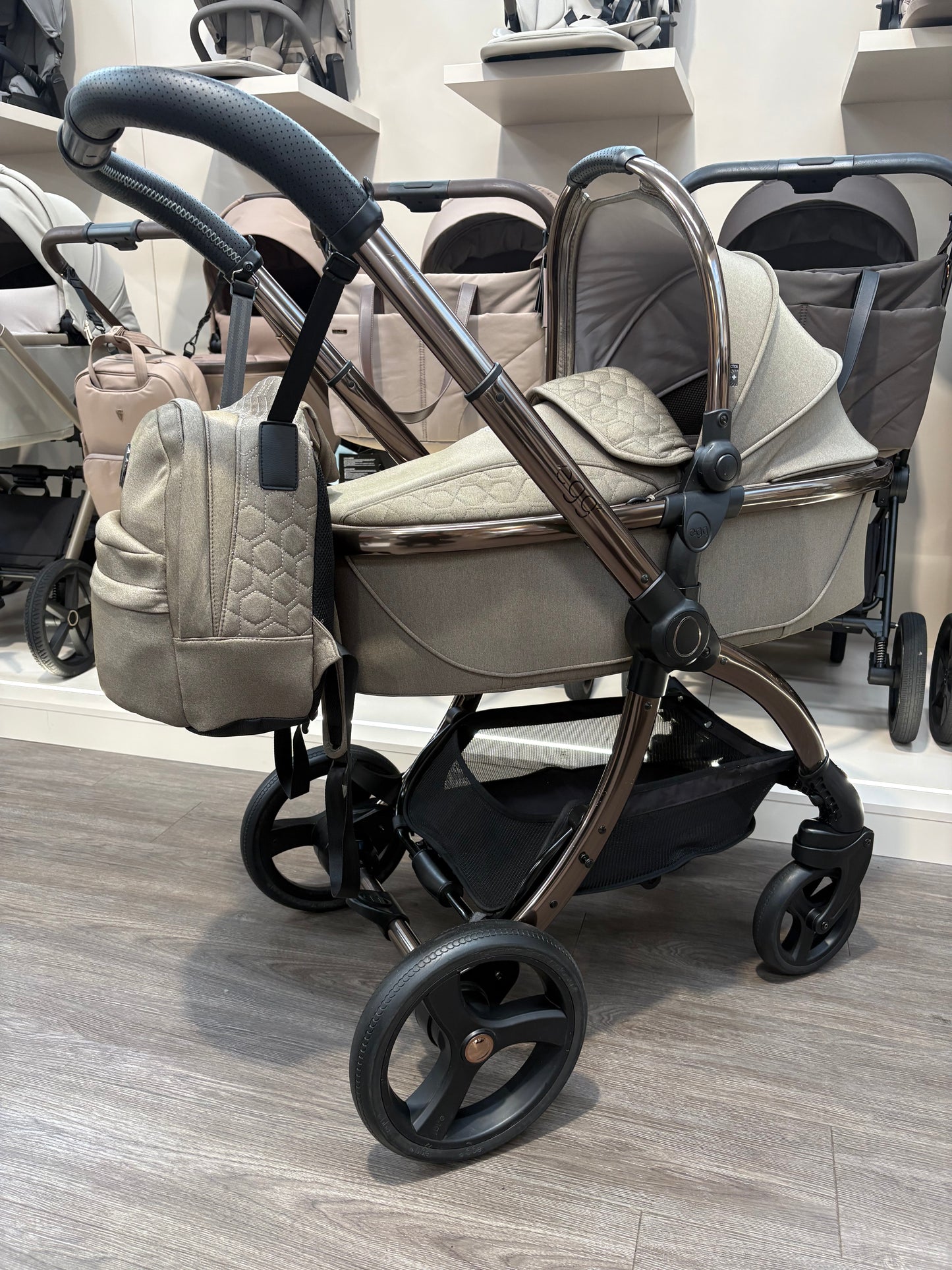 PRE LOVED egg2 Travel System w/ BRAND NEW egg Shell Car Seat - Mink