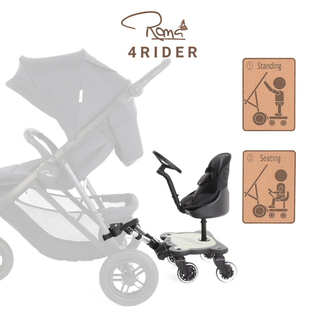 Roma 4Rider Buggy Board + Seat - RHS Fern