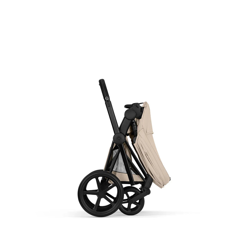 Cybex Priam Comfort Pushchair & Foldable Carrycot - Cozy Beige/Black