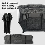 My Babiie Baby Playpen - Grey Leopard