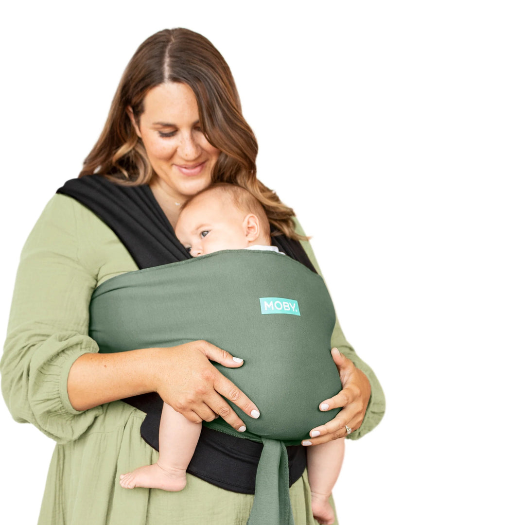 Moby Easy Wrap Carrier Onyx/Olive – Bambinosandbeyond