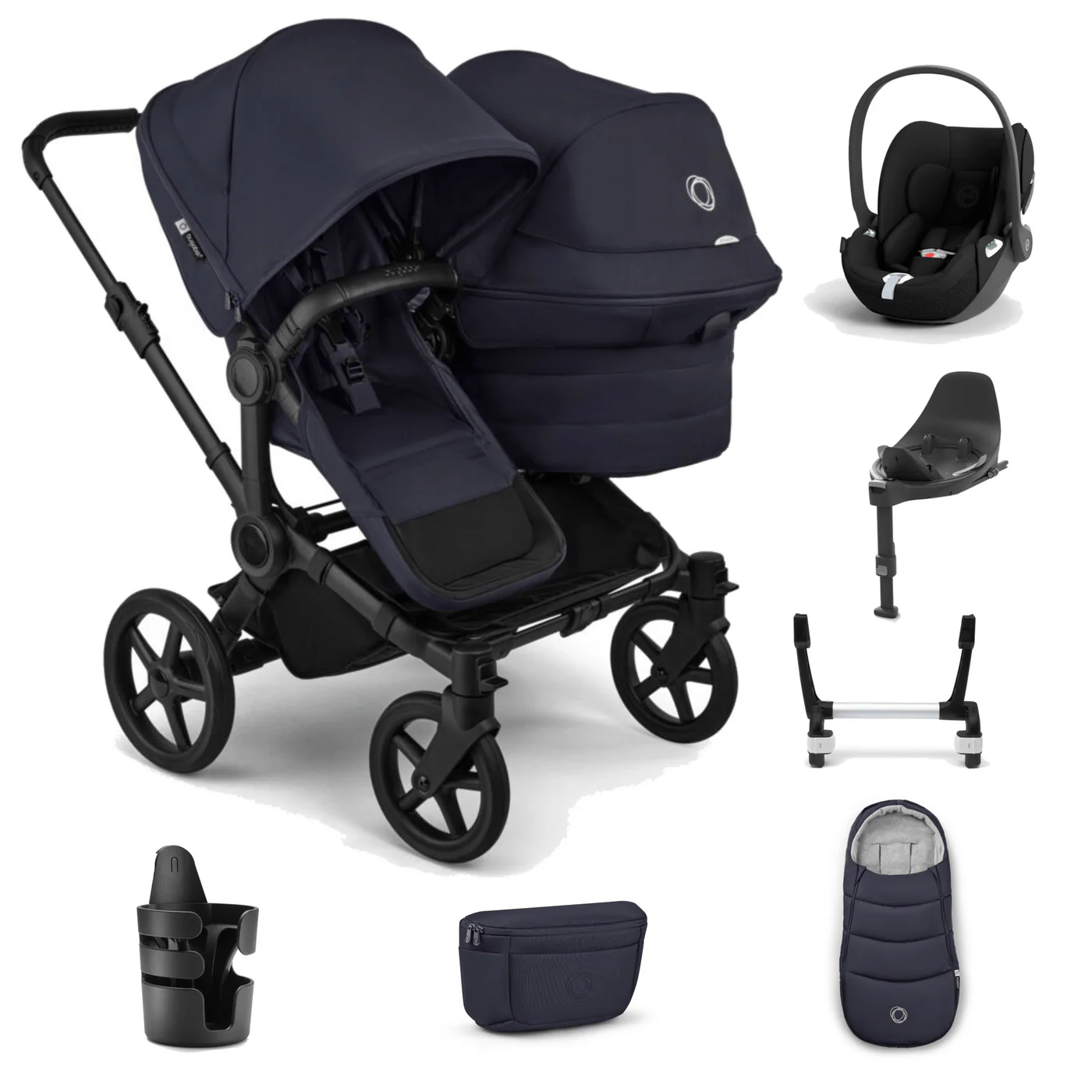 Bugaboo Donkey 6 Double Ultimate Cloud T Newborn Bundle - Deep Indigo